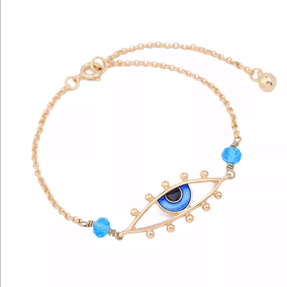 New Item✨ Crystal Blue Evil Eye Bracelet 😍✨ - Picture 4 of 7